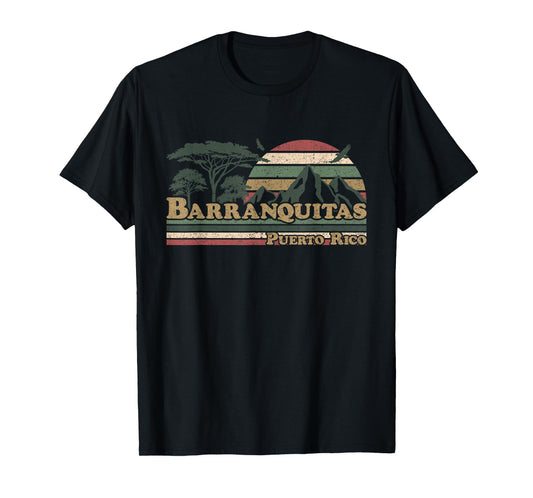 Barranquitas Puerto Rico Mountains Retro Sunset Puerto Rican T-Shirt