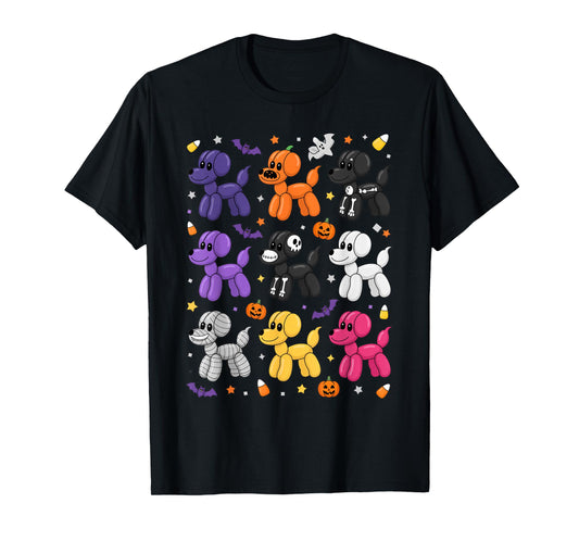 Balloon Dog Costume Pattern Cute Spooky Halloween Women Men T-Shirt
