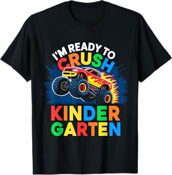 Back to School Monster Truck Boys First Day of Kindergarten T-Shirt