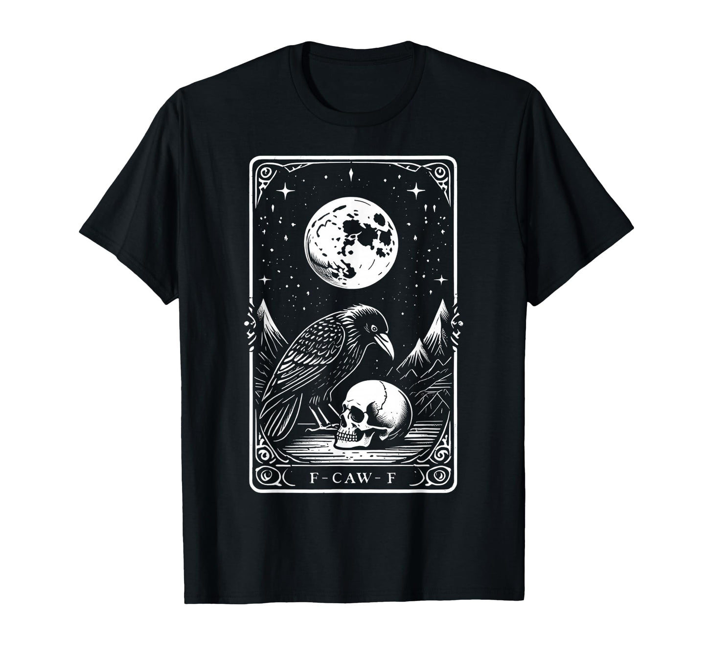 F-Caw-F Funny Black Crow Bird Moon Gothic Adult Humor T-Shirt