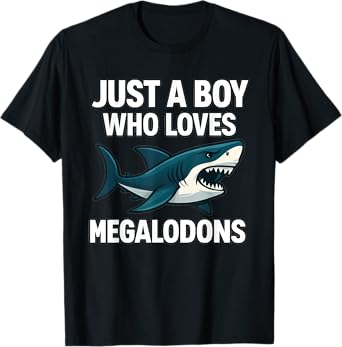 Just A Boy Who Loves Megalodons - Wildlife Shark Lover T-Shirt