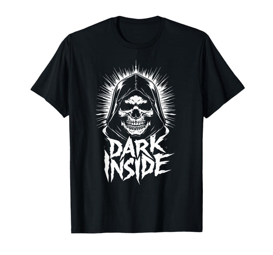 Dark Inside Spooky Halloween Skeleton Gothic Style Aesthetic T-Shirt