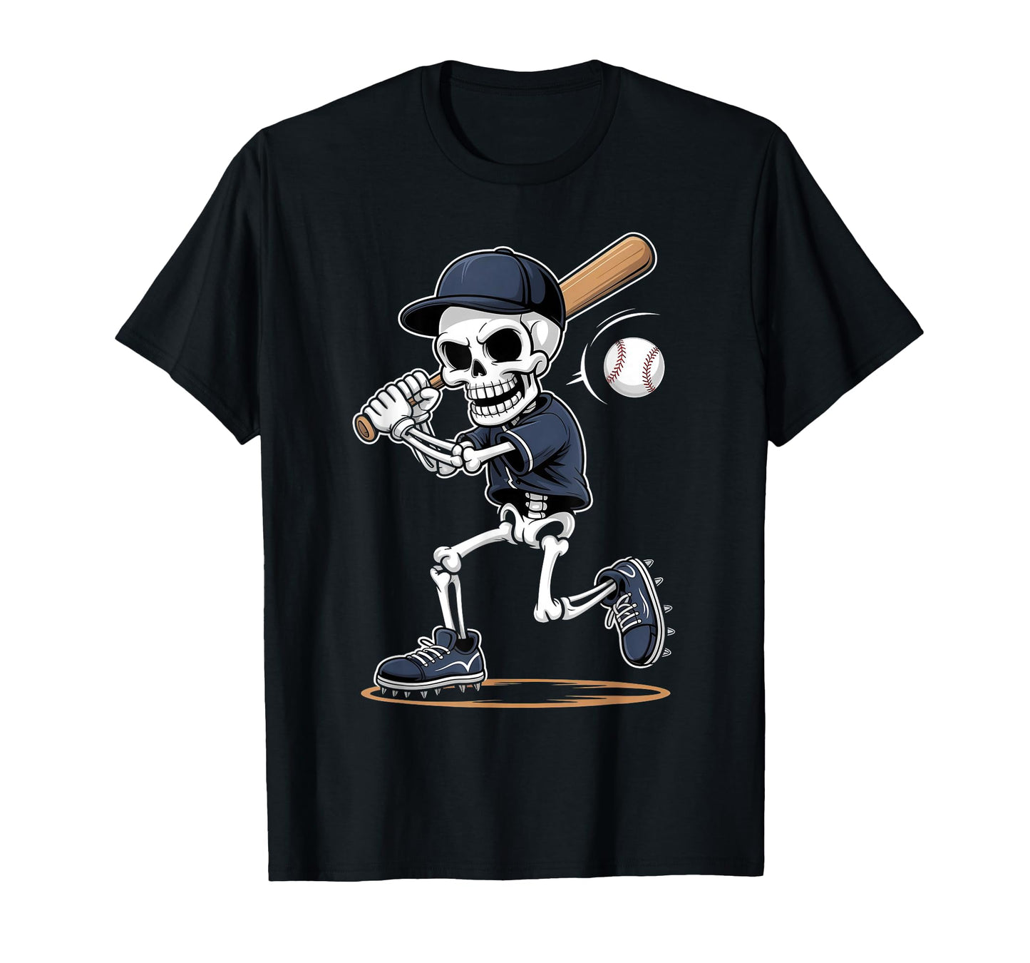 Skeleton Baseball Halloween Costume Boys Men Funny Sport T-Shirt