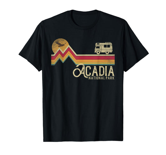 Acadia National Park Retro Style Mountain Maine Vintage Gift T-Shirt