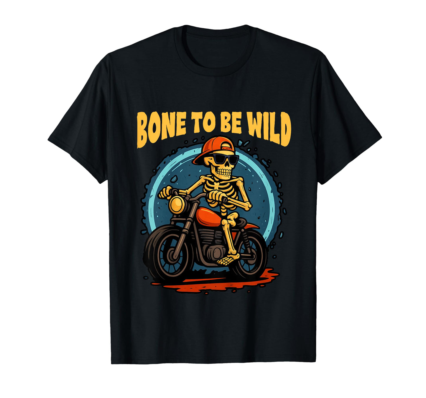 Kids Halloween Vibes Spooky Dirt Bike Riding Bone to Be That Wild T-Shirt