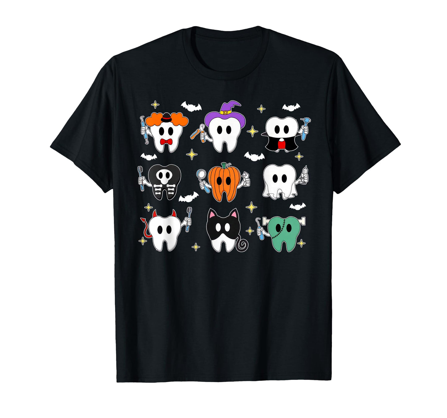 Halloween Dentist Witch Teeth Dental Crew Costume Men Women T-Shirt