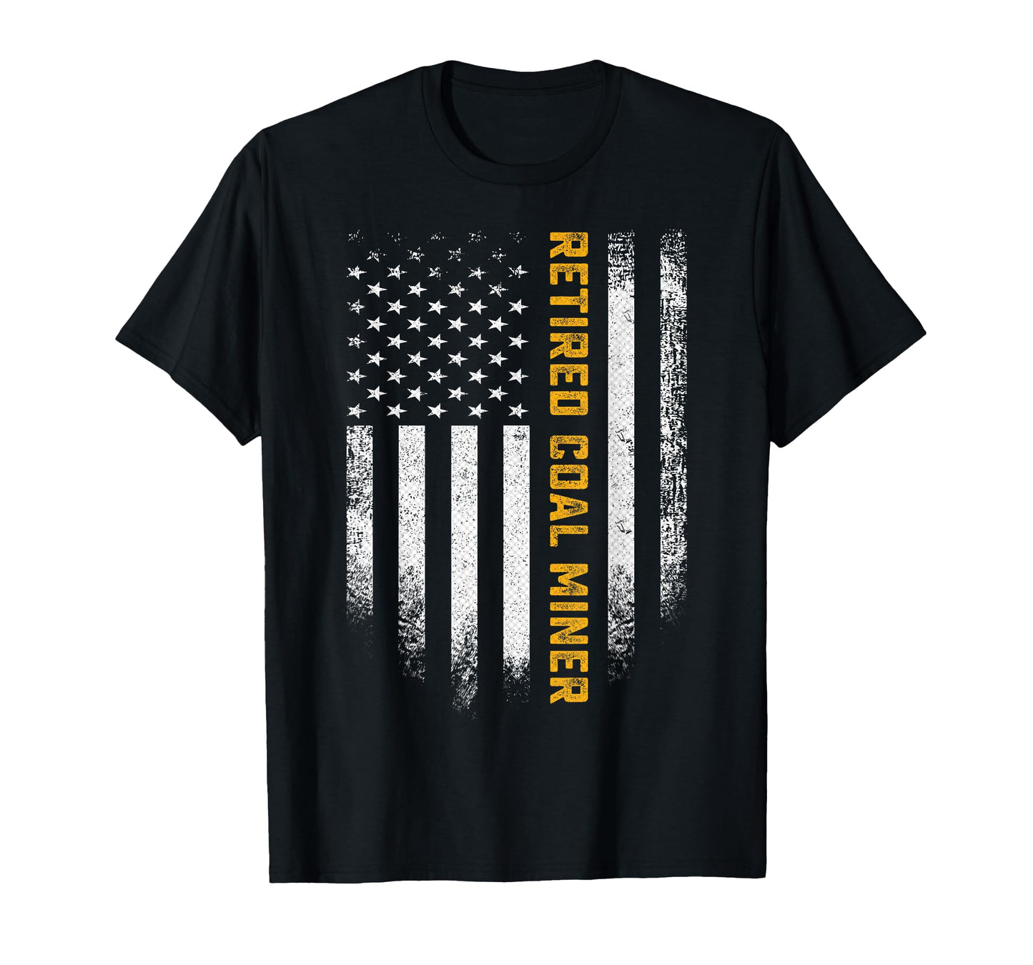 Vintage American Flag Proud Retired Coal Miner Retirement T-Shirt