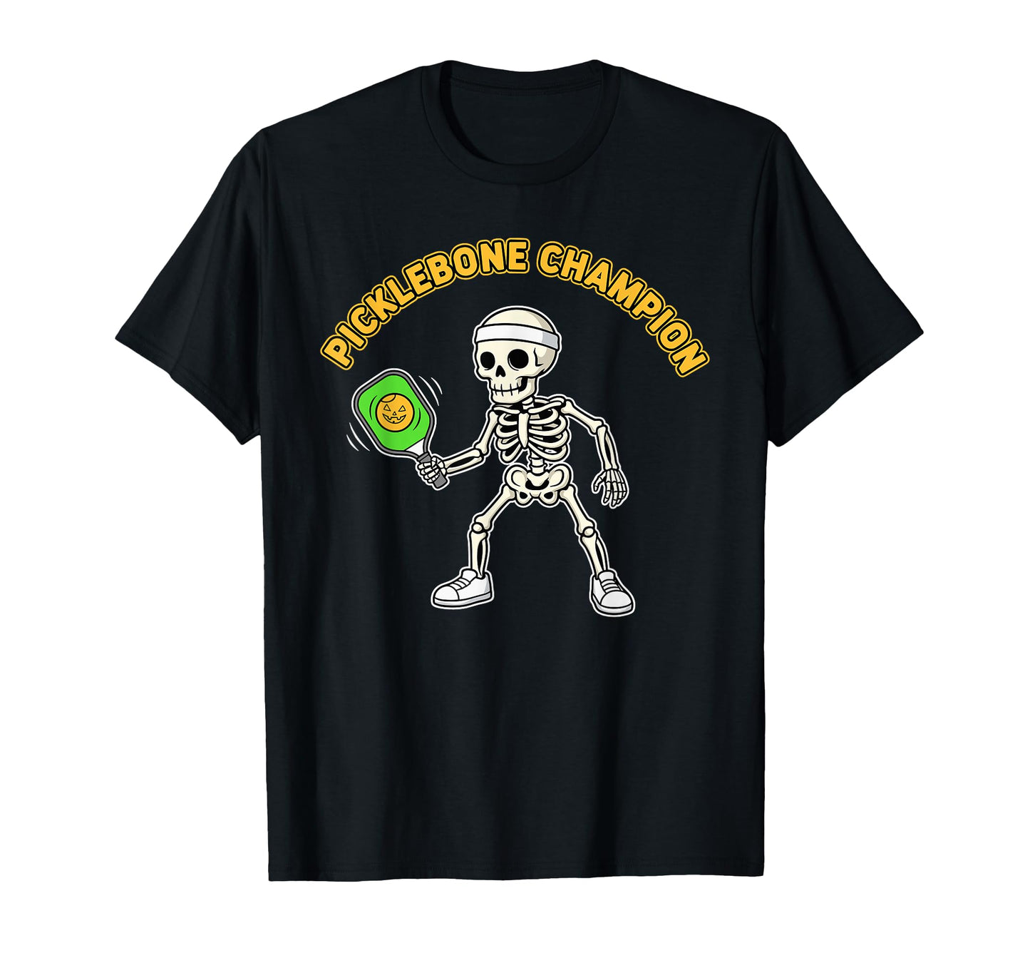 Picklebone Champion Skeleton Pickleball Halloween Costume T-Shirt