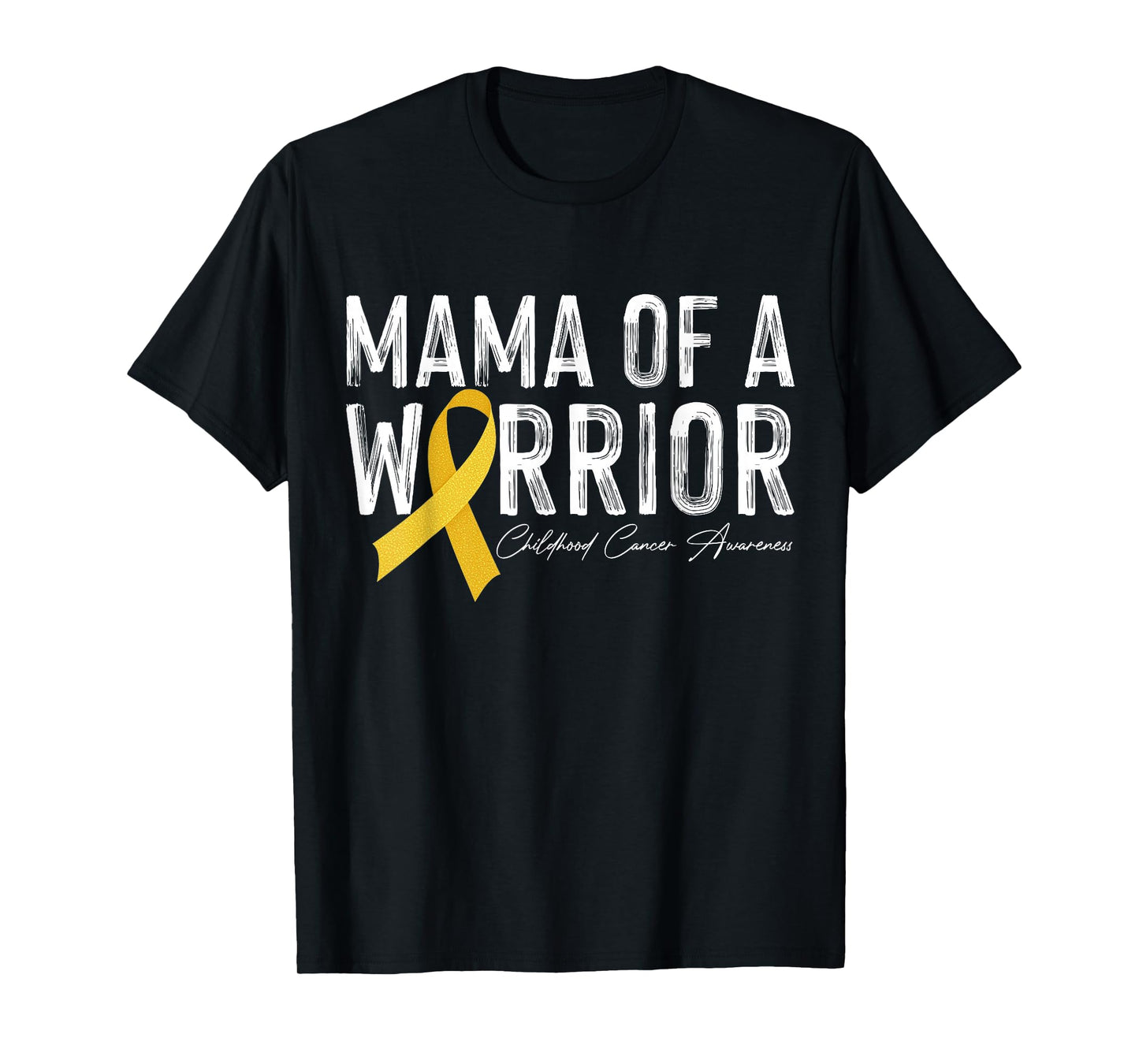 Mama of A Warrior Childhood Cancer Awareness Wear Gol-d T-Shirt