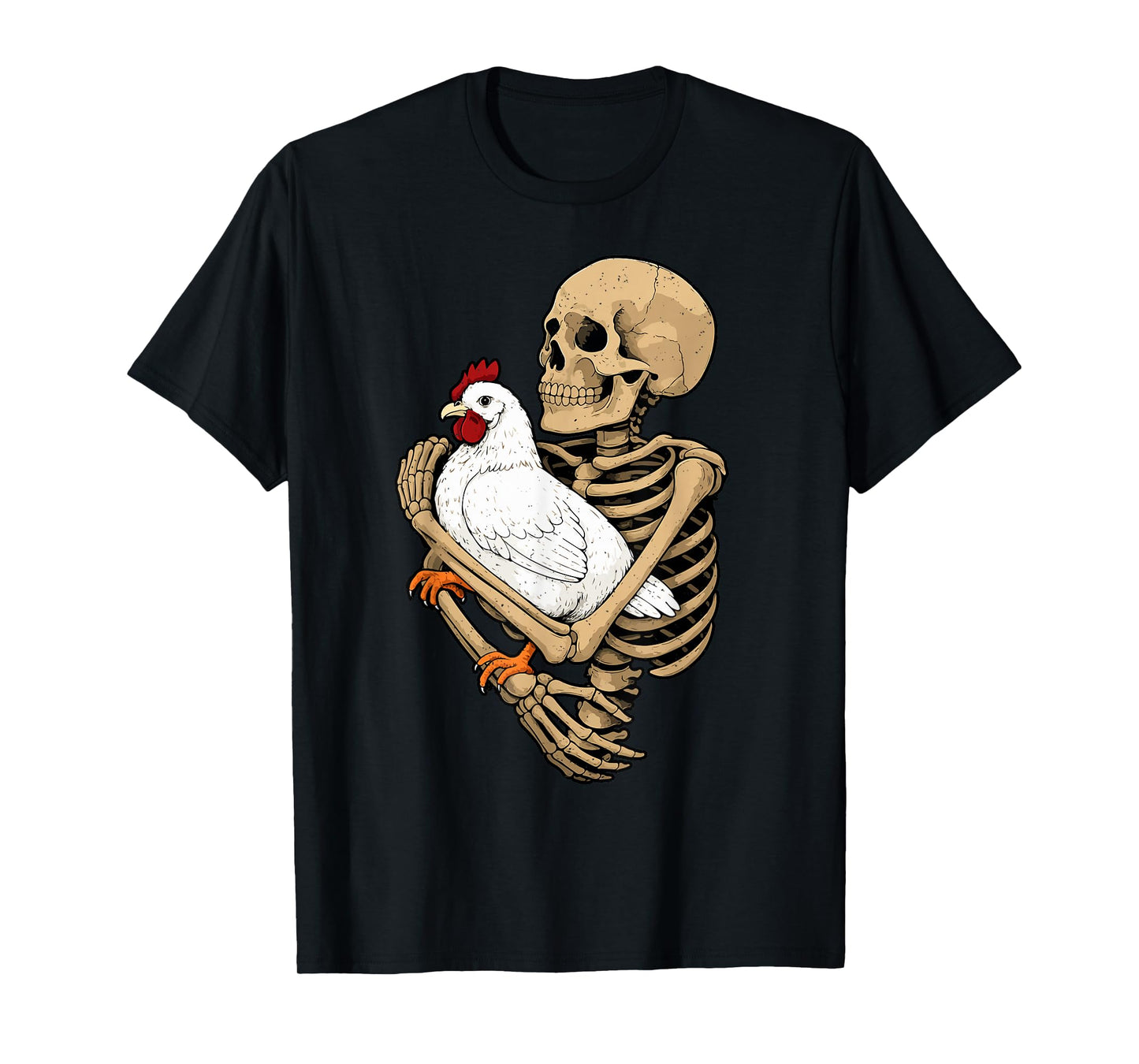 Skeleton Chicken Halloween Farm Animal Spooky Season Farmer T-Shirt