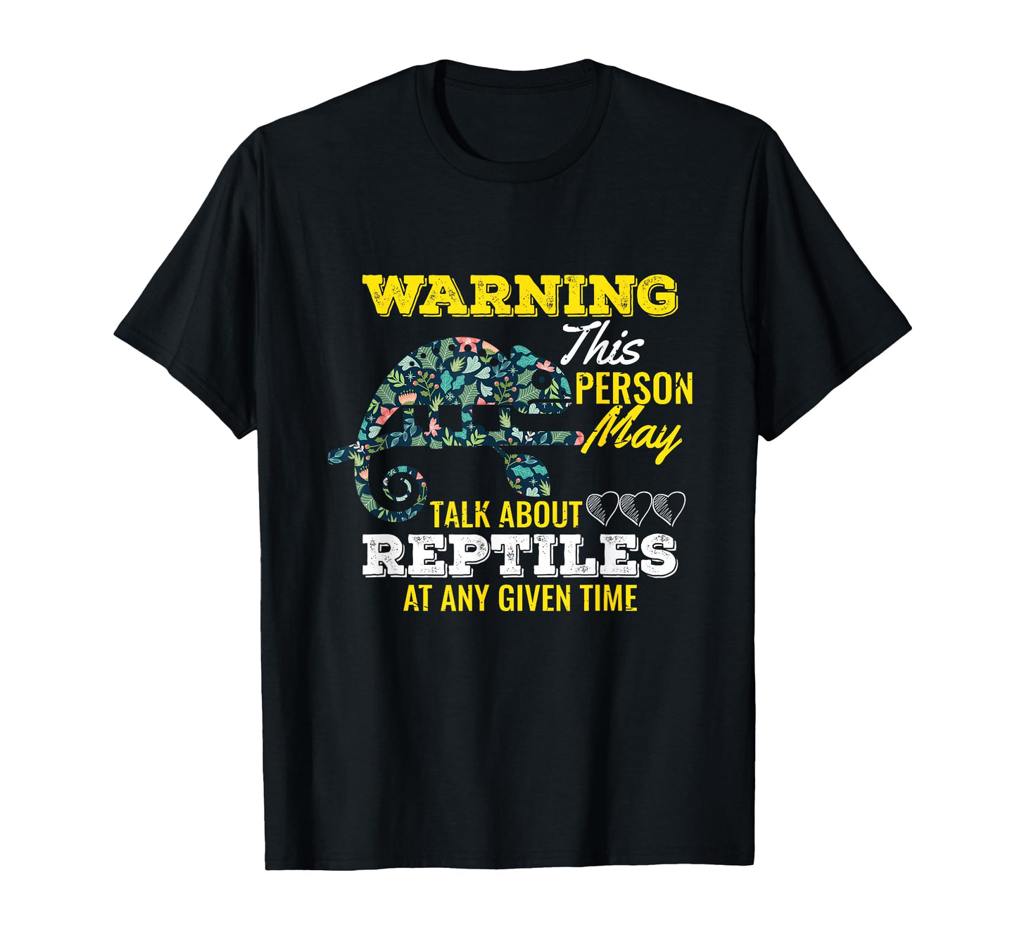 UAB KIDKIS Funny Reptile Lover T-Shirt - Unisex-Adults/Kids, Black, Short Sleeve, Small