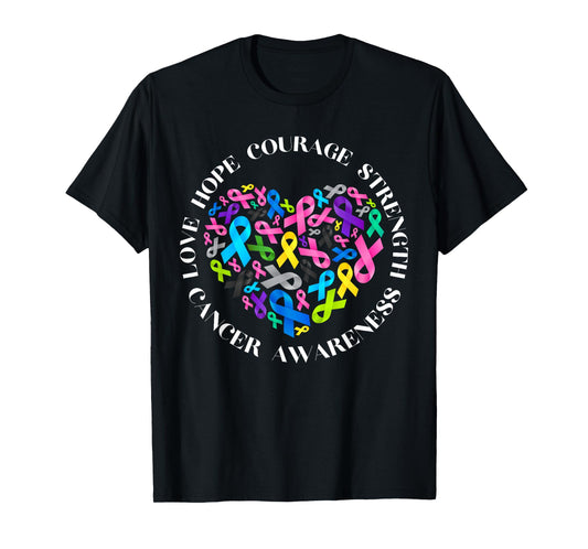 All Cancer Matters Awareness Fight All Cancer Ribbon Support T-Shirt