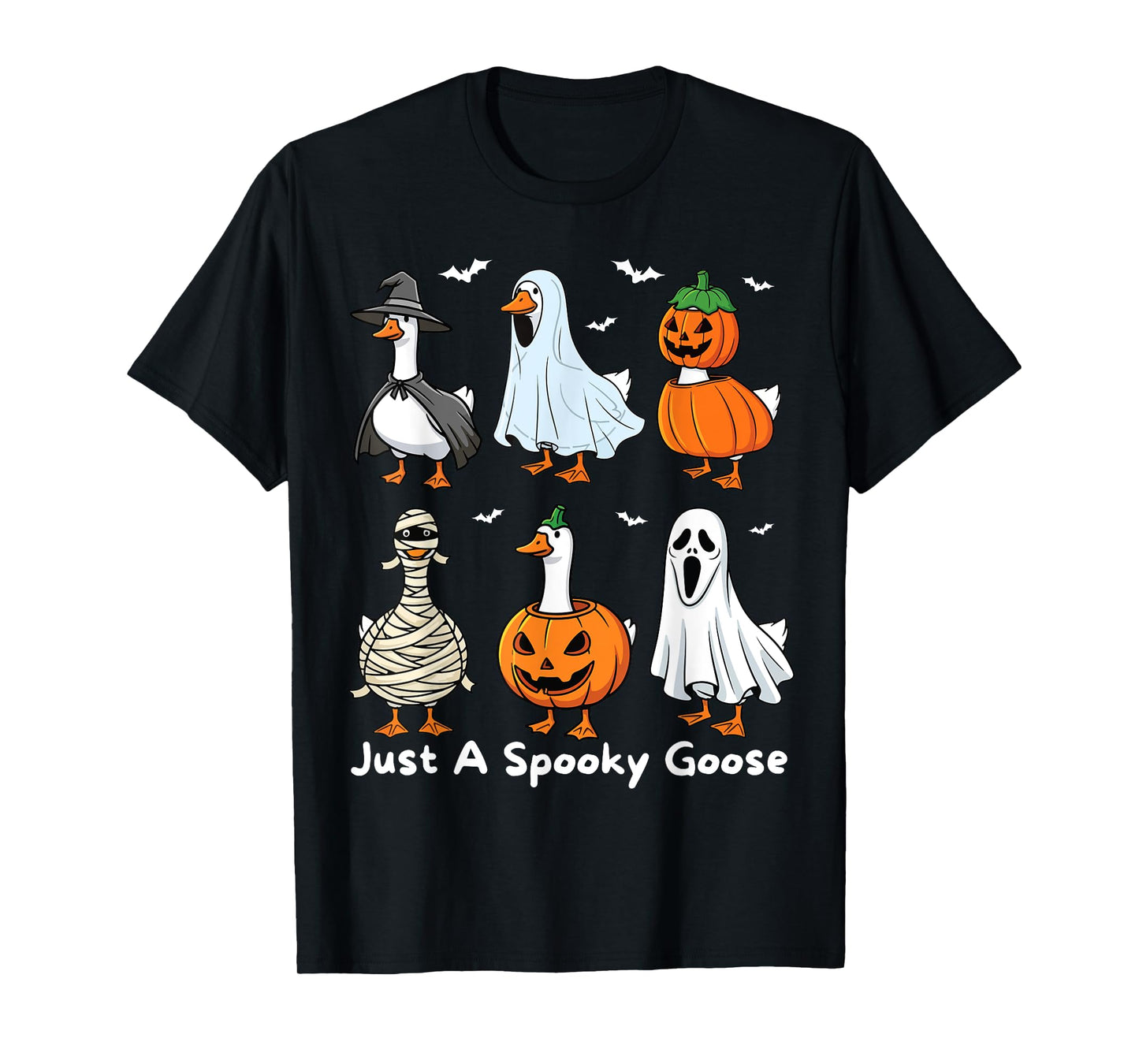 Just A Spooky Goose Funny Halloween Serious Goose T-Shirt