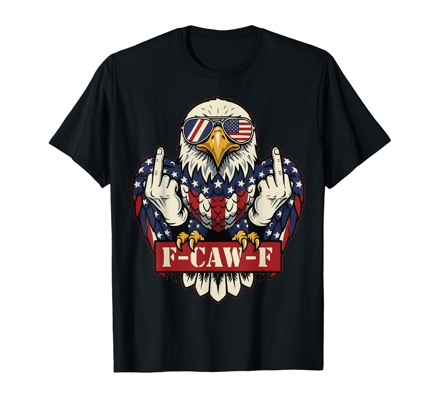 F-CAW-F Dark Humor Graphic Meme Funny Black Tee T-Shirt