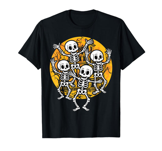Dancing Skeletons Dance Challenge Halloween Scary Skeleton T-Shirt