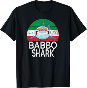 Babbo Shark Italian Dad Funny T-Shirt