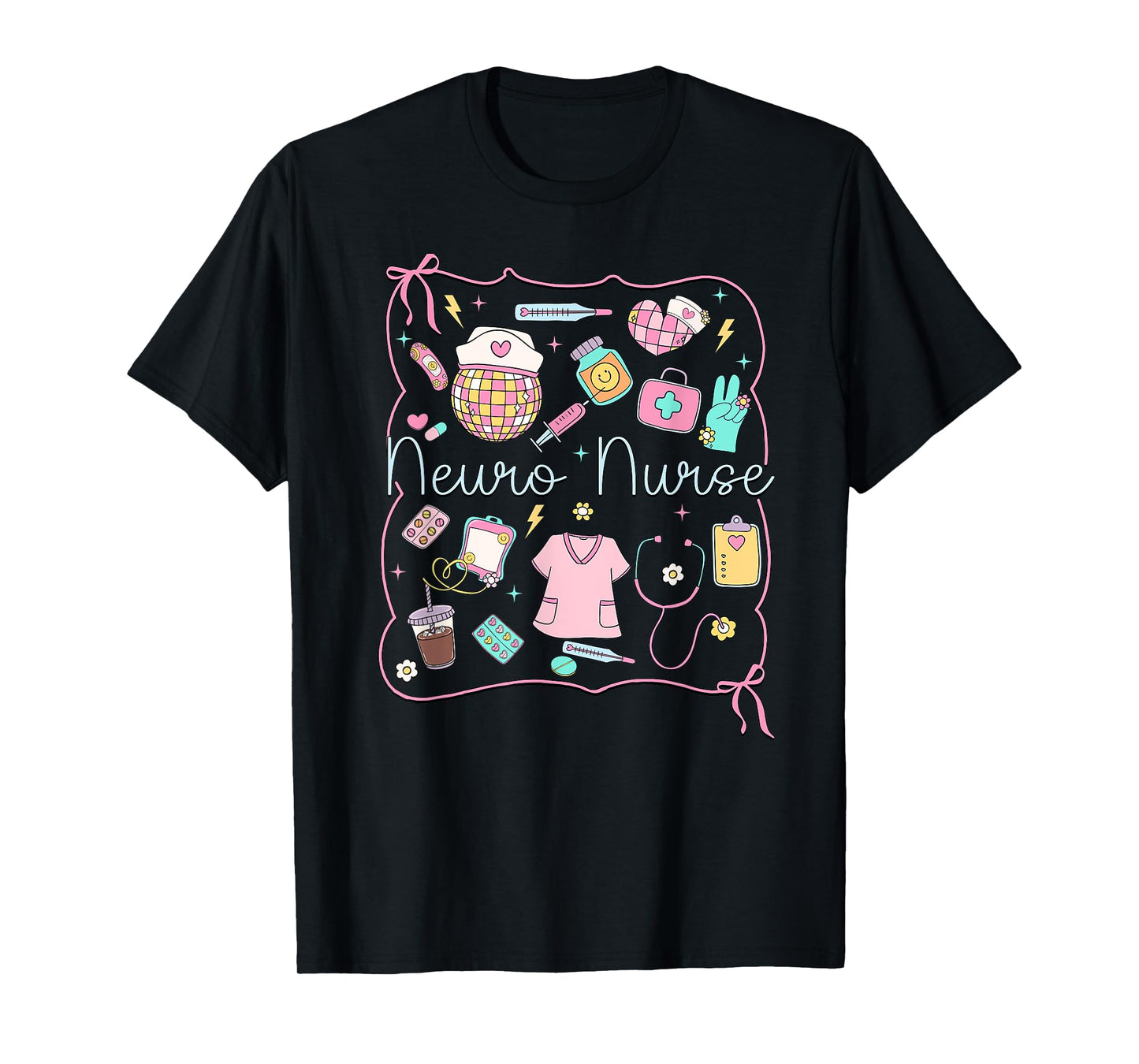 Neuro Nurse Coquette Bow Neuro Intensive Care Unit T-Shirt