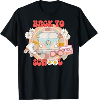 Back To School Groovy Retro Teacher Student Daisy T-Shirt for Men Women Kids