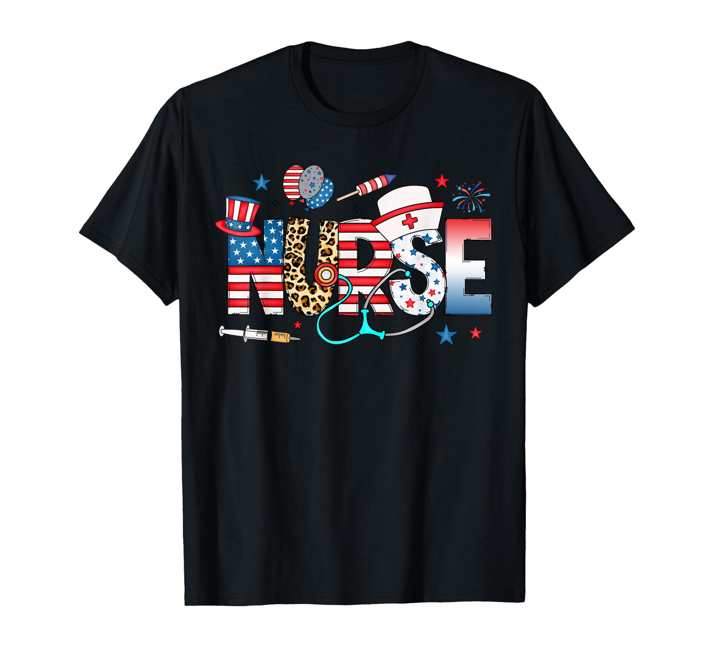 4th of July Nurse American Flag Fourth Of July Nurse T-Shirt