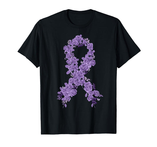 Lavender Ribbon All Cancer Awareness T-Shirt