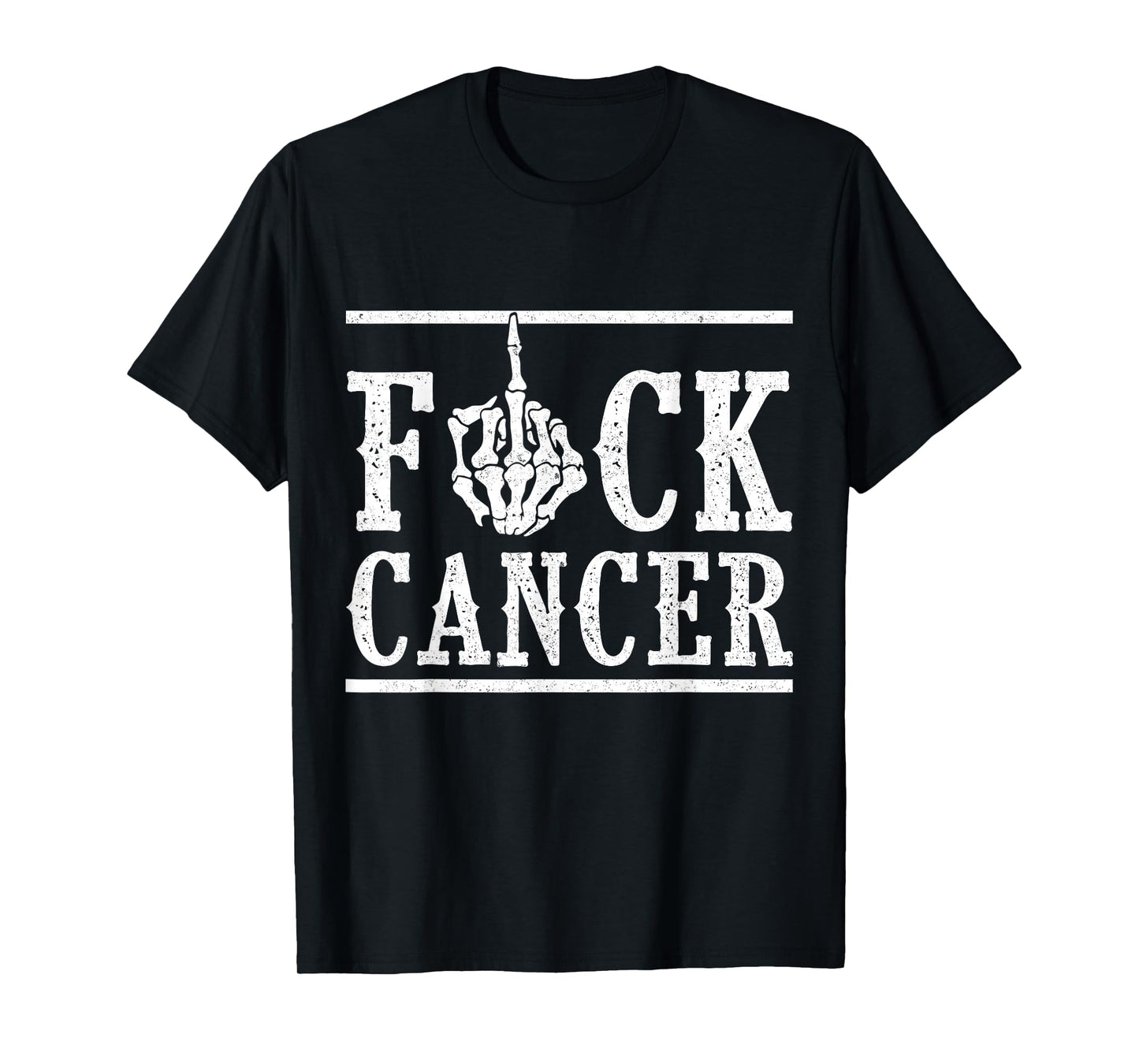 Fuck Cancer Middle Finger Bone Skeleton Cancer Survivor T-Shirt