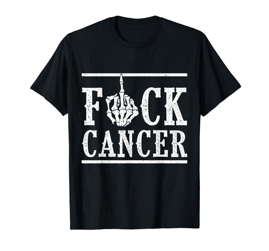 Fuck Cancer Middle Finger Bone Skeleton Cancer Survivor T-Shirt
