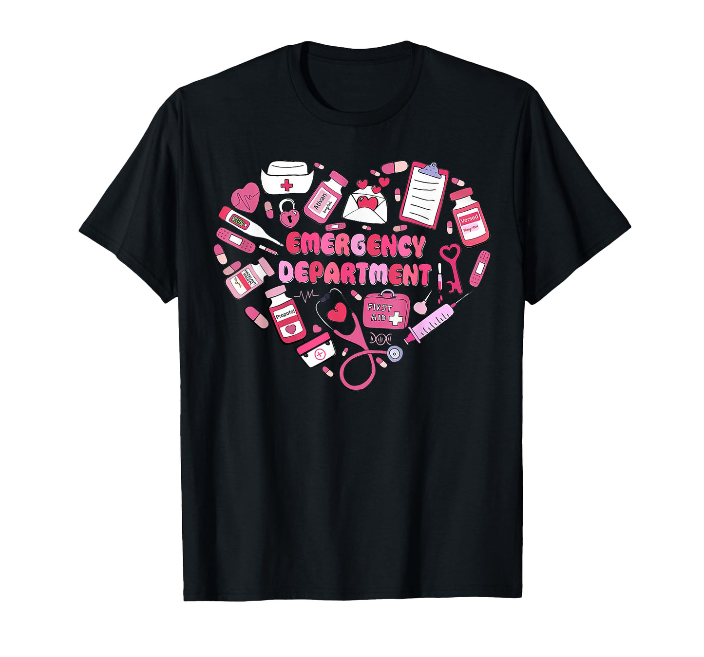 Groovy Heart Emergency Department Er Nurse Er Room T-Shirt