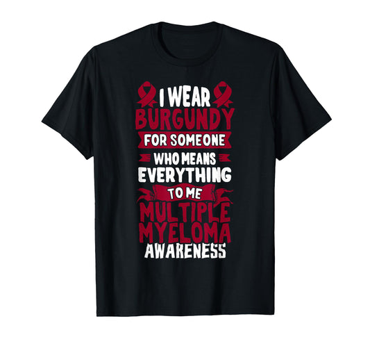 Burgundy Ribbon - Blood Cancer Awareness T-Shirt T-Shirt