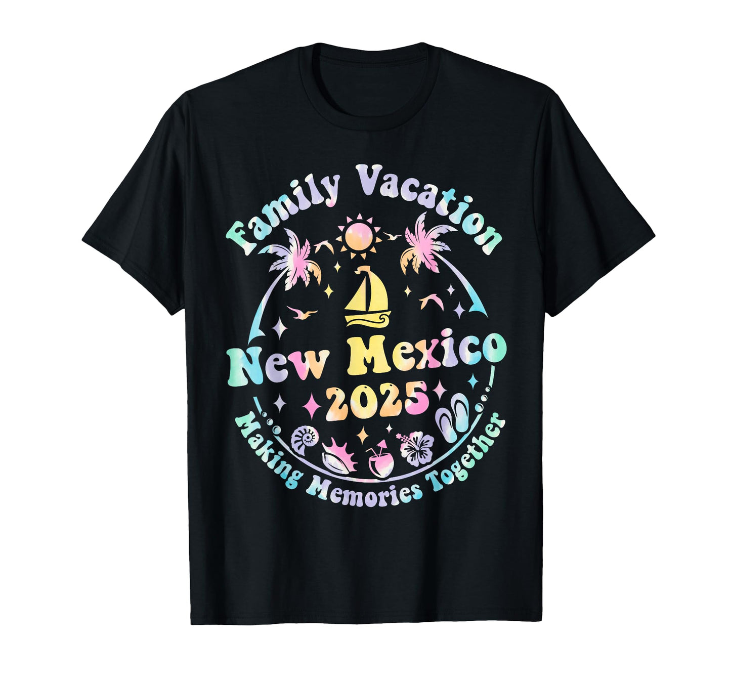 Family Vacation New Mexico 2025 Matching Summer Trip Groovy T-Shirt