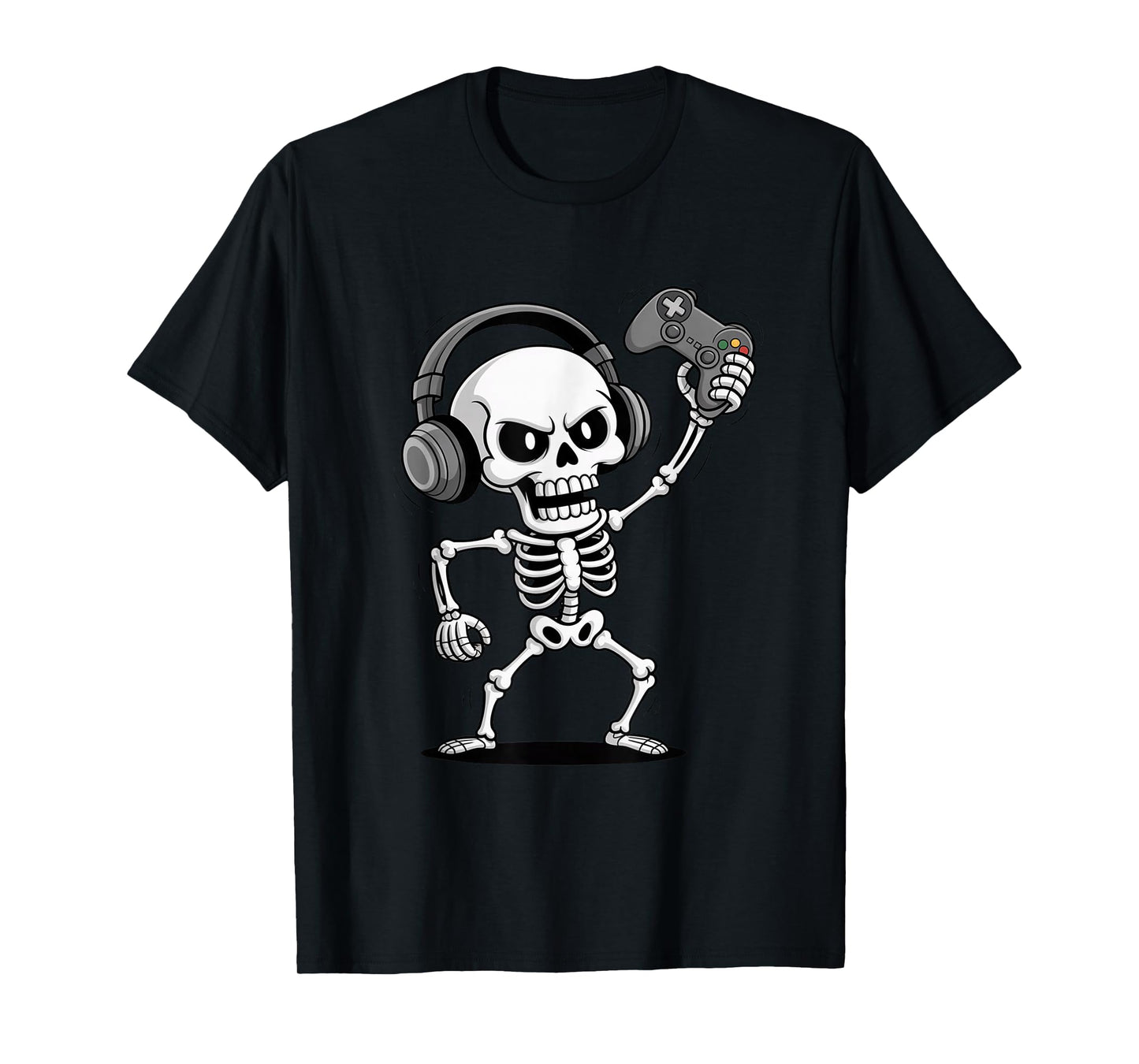 Funny Halloween Skeleton Gamer T-Shirt