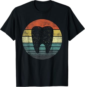 Dentist Gifts Dental Assistant Hygienist Retro Molar Tooth T-Shirt