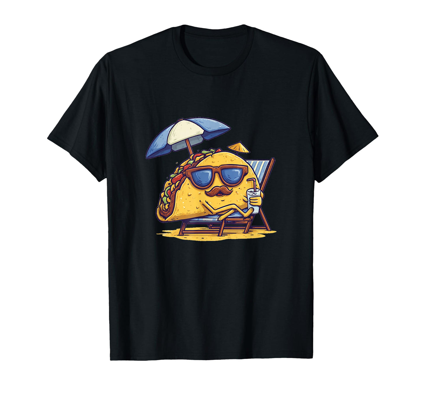 Holiday Taco with Sunglasses and Beard for Vacation Fans T-Shirt