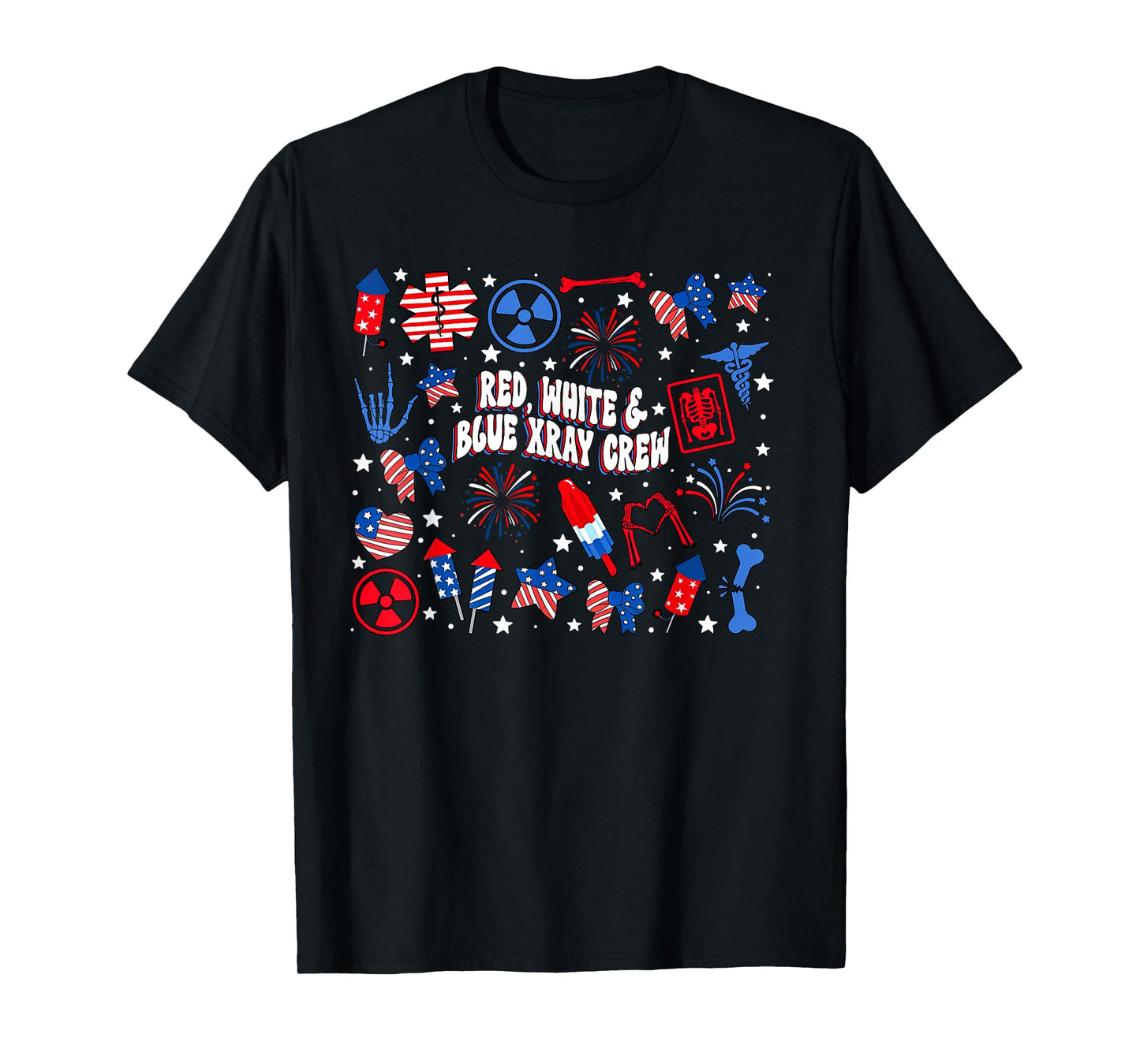 Red White Blue Xray Crew Radiology Technologist 4th Of July T-Shirt
