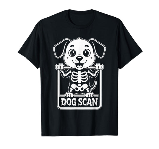 Dog Scan Funny Rad Tech Radiology Skeleton Bones Halloween T-Shirt
