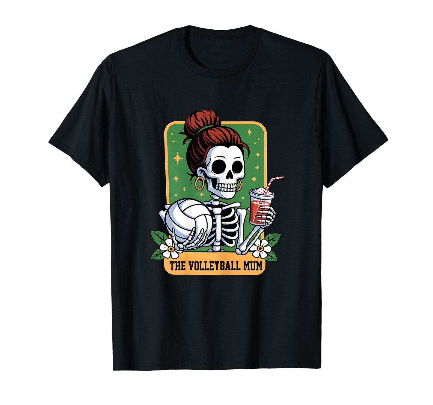 The Volleyball Mum Tarot Card Skeleton Game Day Proud Mums T-Shirt