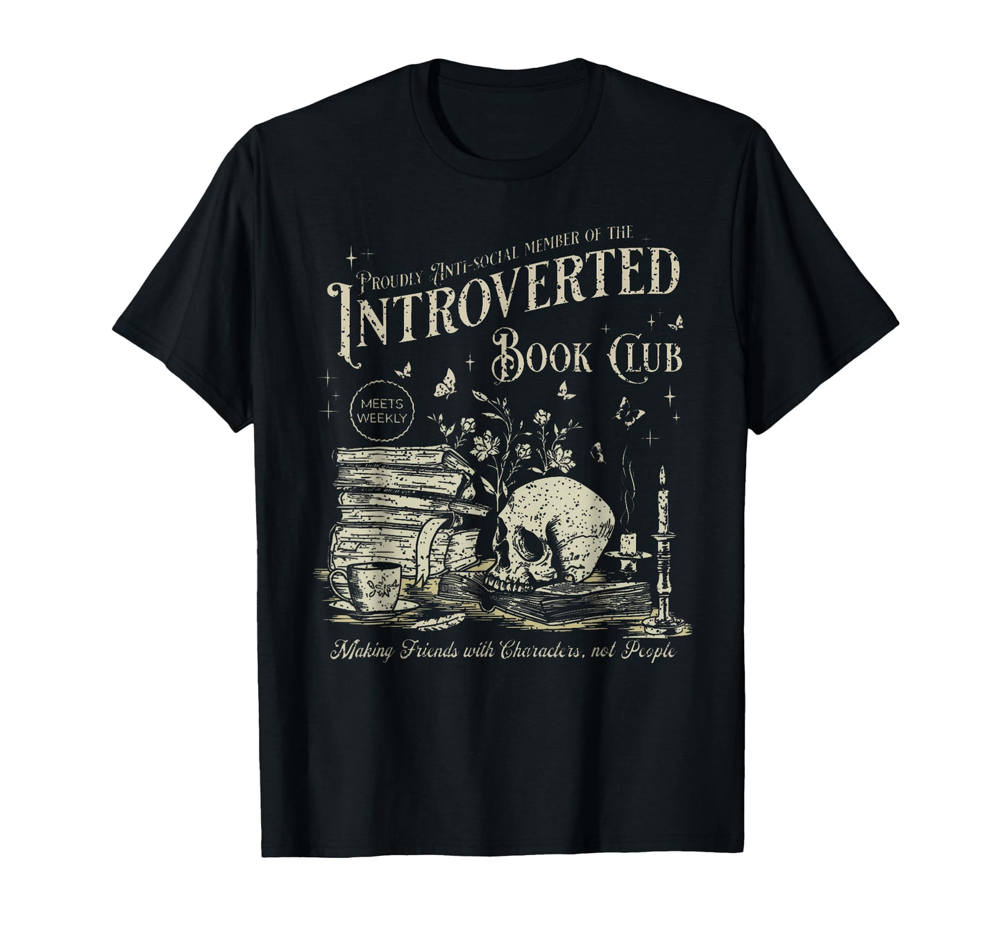 Retro Proud Anti Social Member Of Introverted Book Club T-Shirt