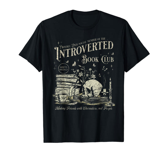 Retro Proud Anti Social Member Of Introverted Book Club T-Shirt