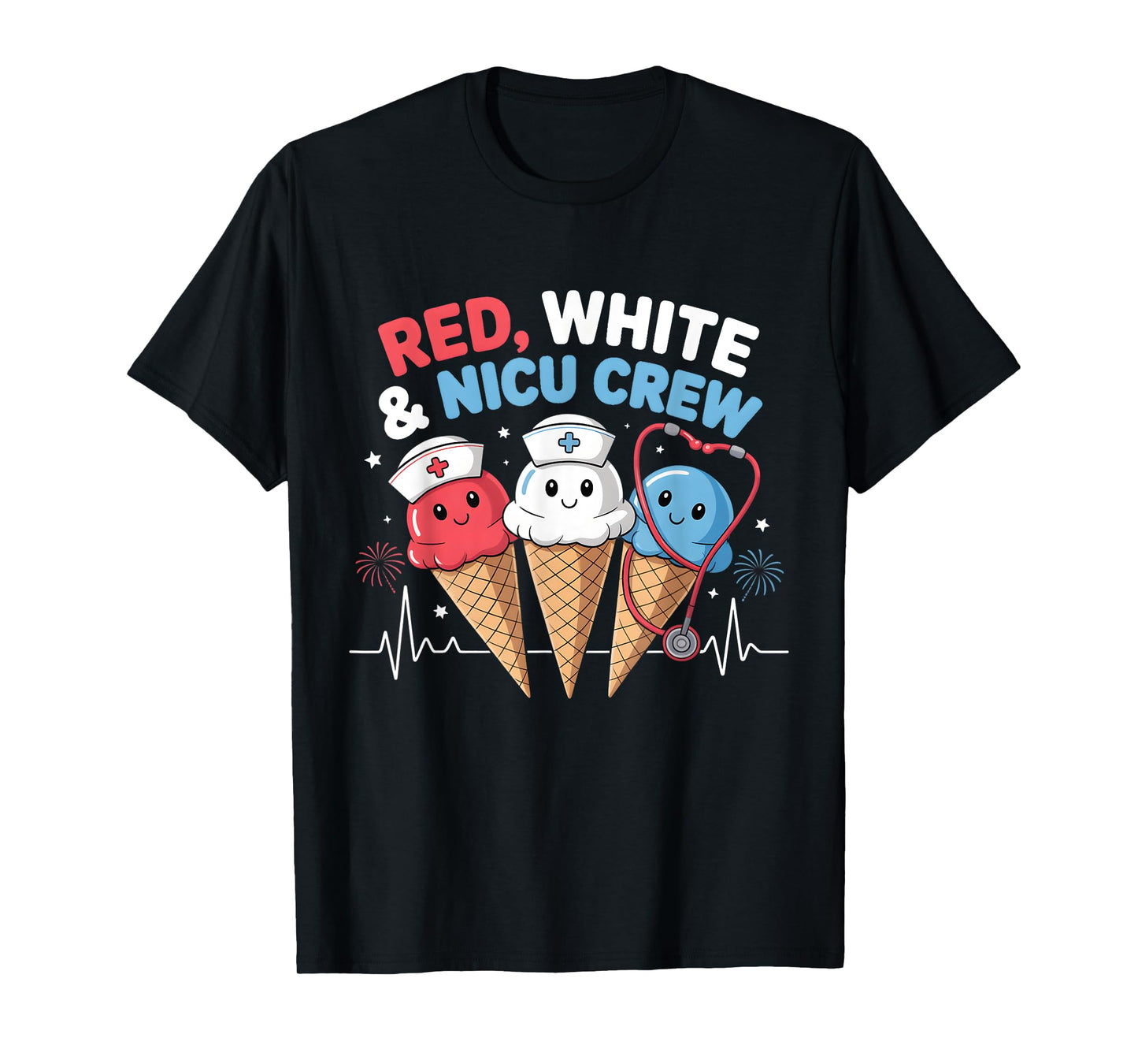 4th Of July Nicu Nurse Crew Ice Cream Summer Women Men T-Shirt