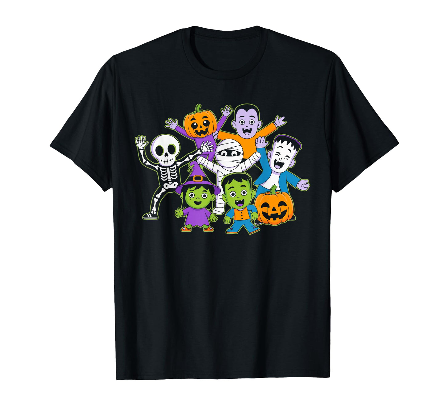 Funny Halloween Dance Skeleton Ghost Pumpkin Outfit Kids T-Shirt