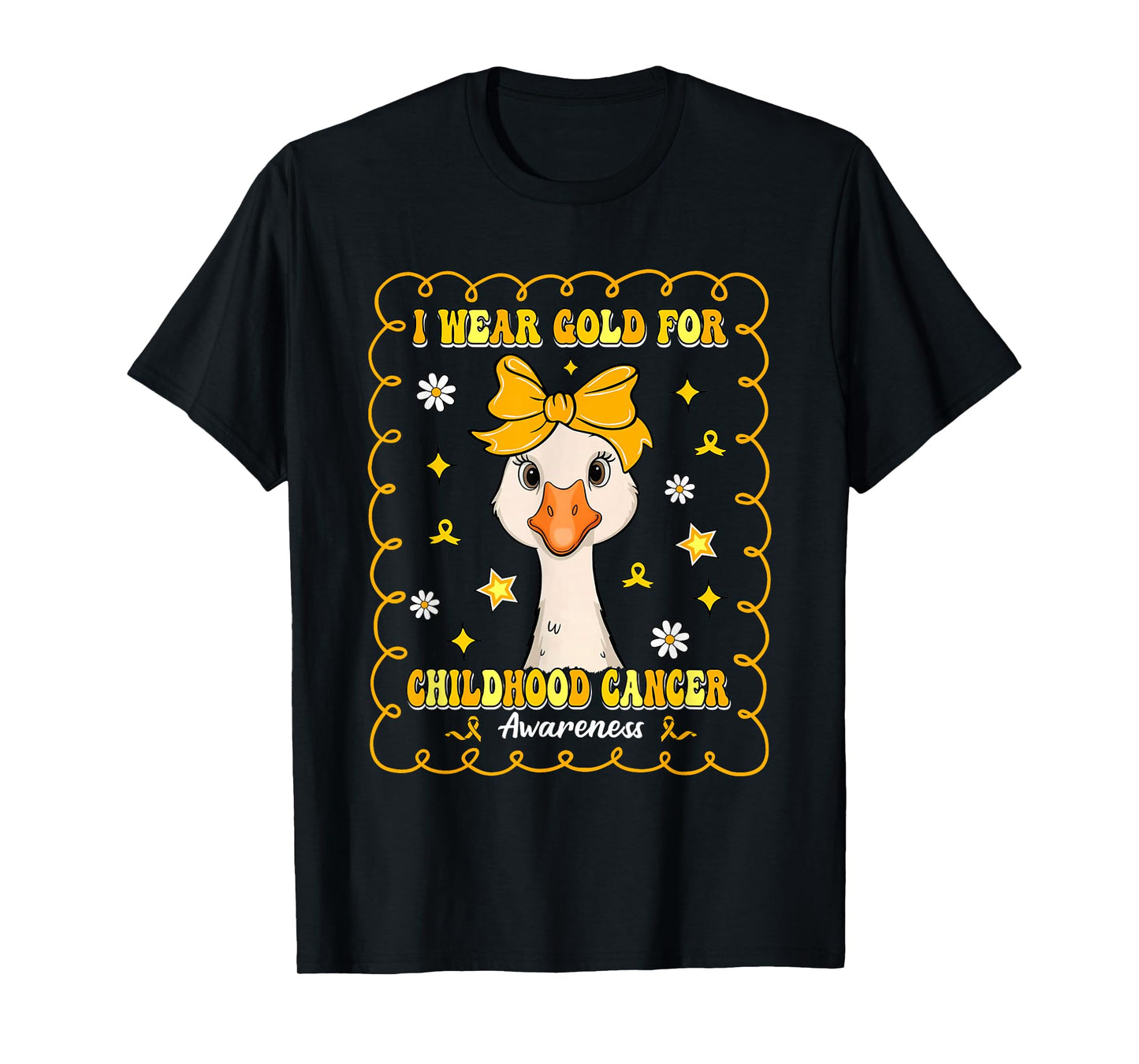 Goose I Wear Gold for Childhood Cancer Awareness T-Shirt