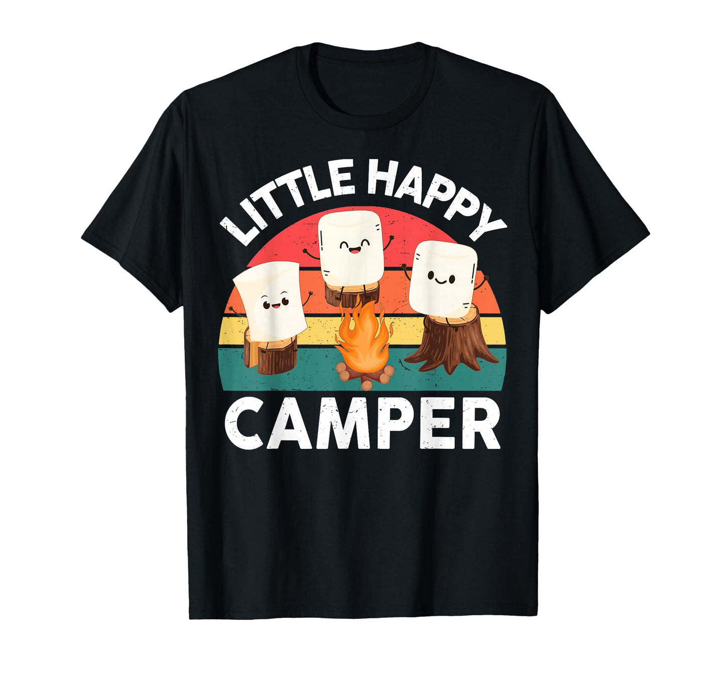 Happy Marshmallow Camper-Shirt Kids Toddler Boy Cute Camping T-Shirt