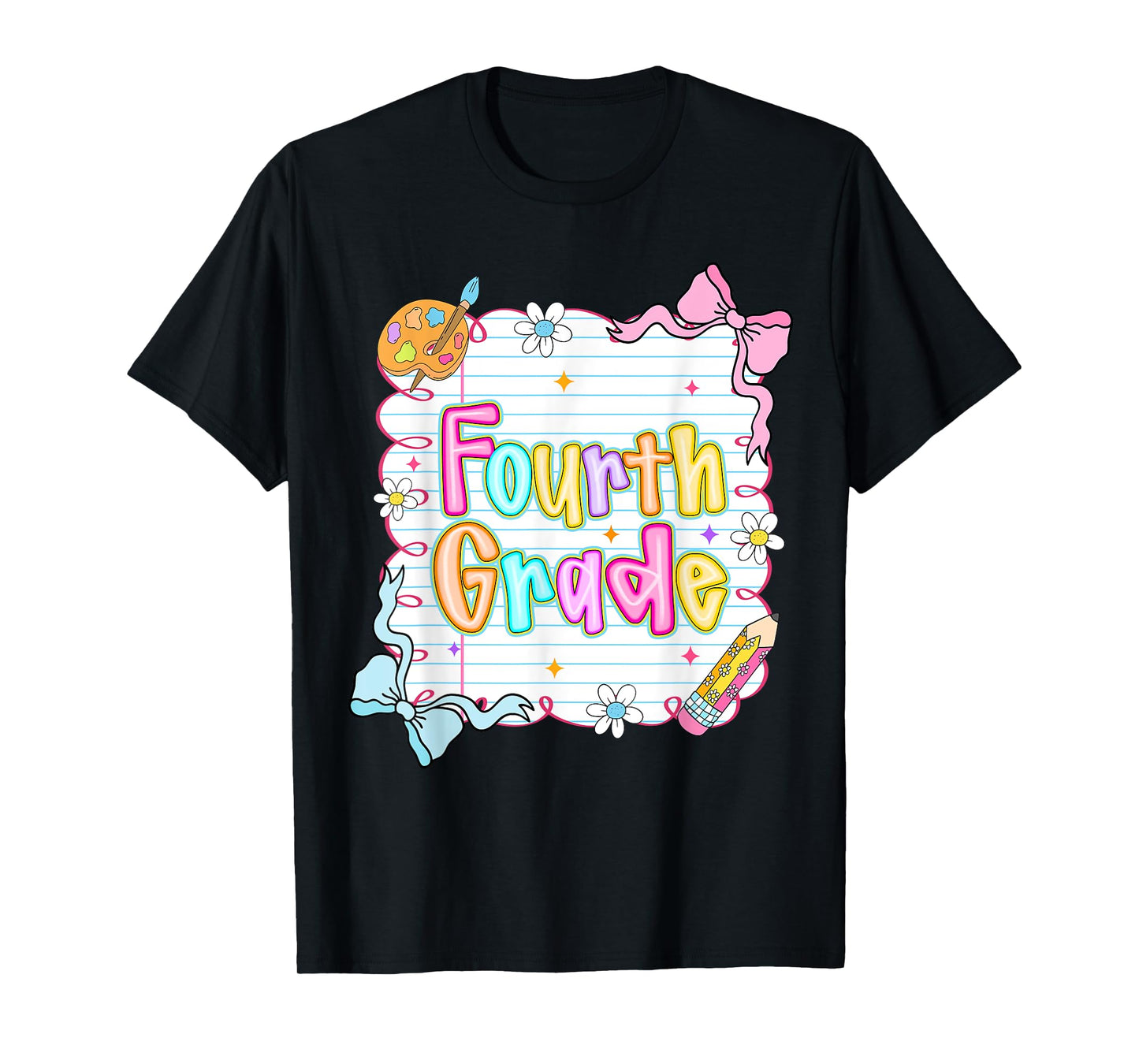Preppy Fourth Grade Back To School 4th Grade Teachers Girls T-Shirt