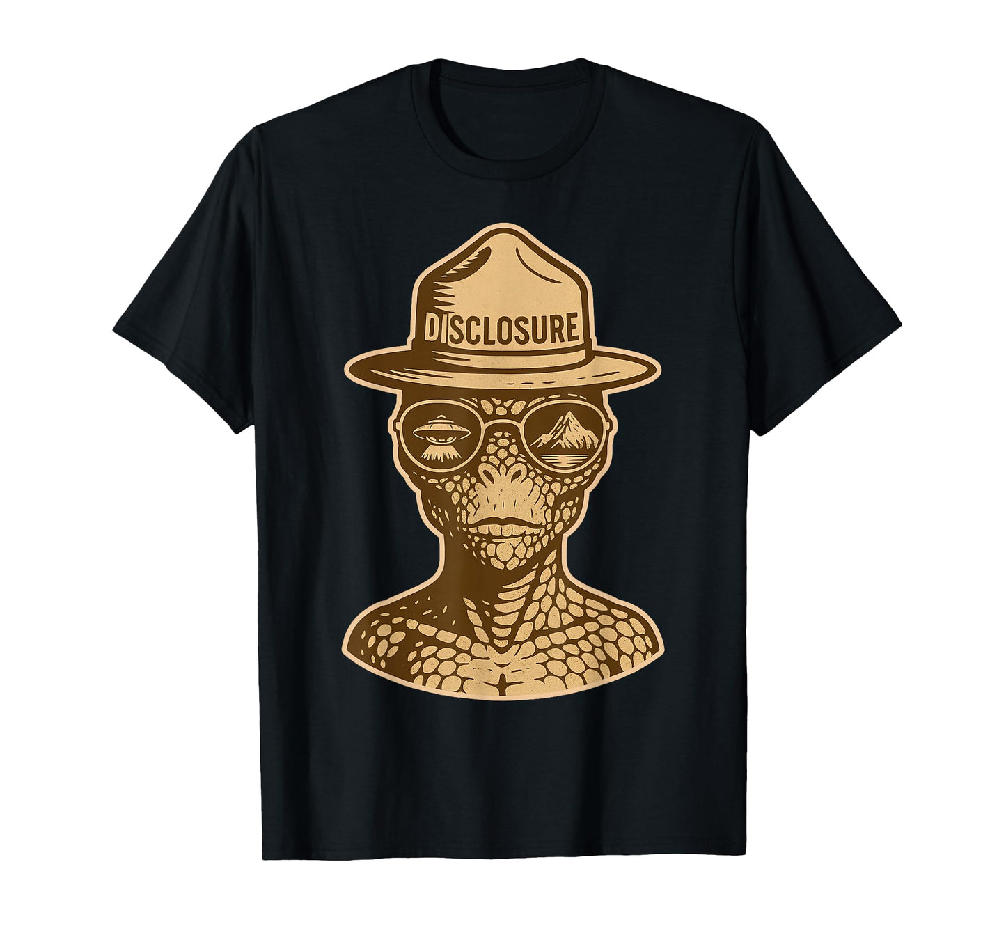 Disclosure Reptilian Park Ranger Alien Retro Graphic T-Shirt