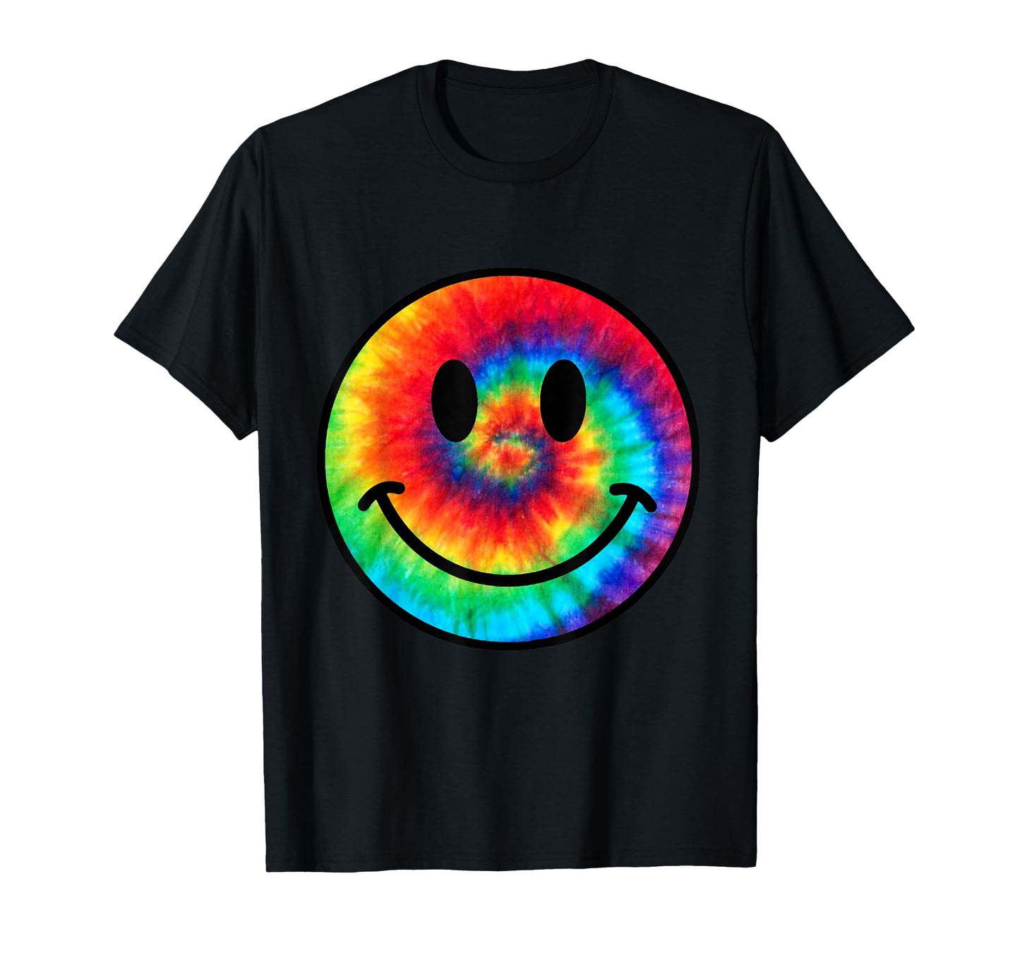 Retro 70s Smile Face Trendy Tie Dye Cute Happy Smile Face T-Shirt