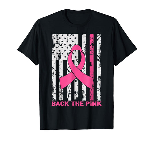 Back The Pink Breast Cancer Awareness Flag Toddler Women Men T-Shirt