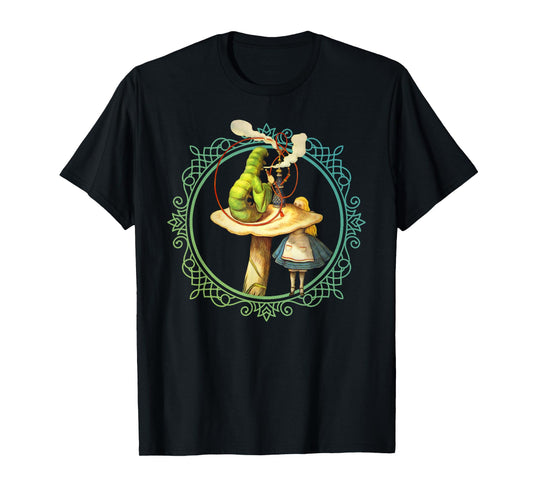 Alice and the Smoking Caterpillar - T Shirt Design T-Shirt