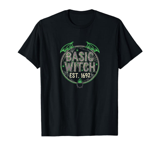 Basic Witch Est 1692 Funny Halloween Trick or Treat Graphic T-Shirt