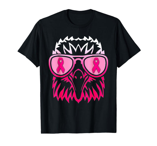 Pink Ribbon Sunglasses Support Breast Cancer Awareness Eagle T-Shirt
