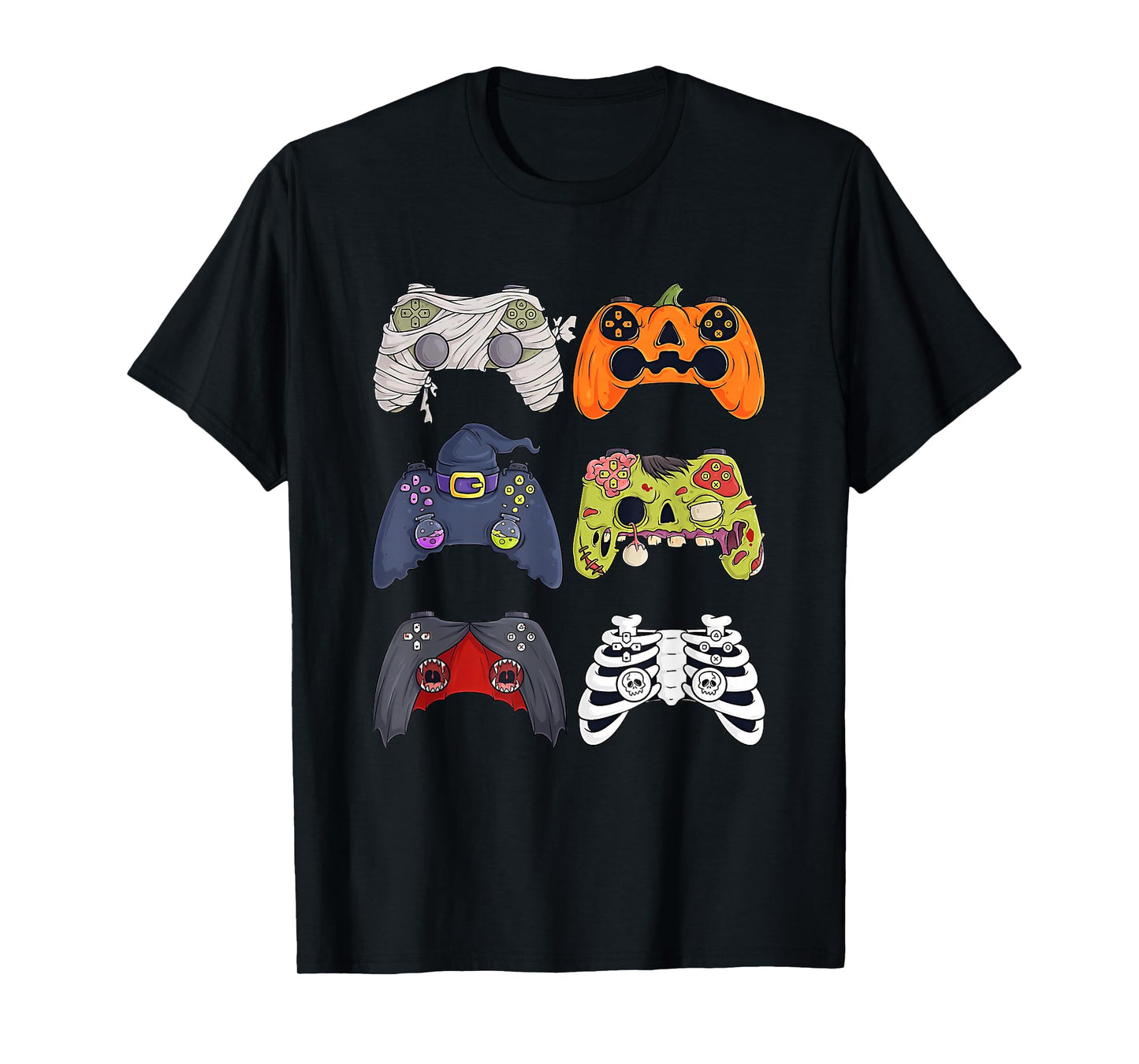 Halloween Skeleton Zombie Gaming Controllers Mummy Boys Kids T-Shirt