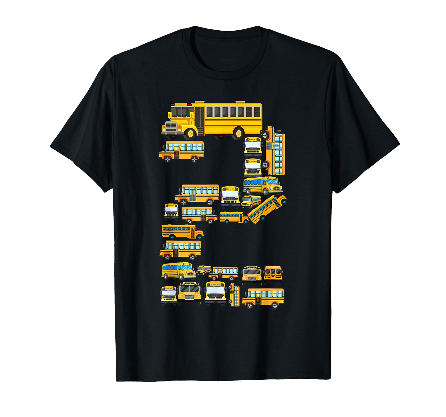 2 Year Old Toddler 2nd Birthday School Bus Theme Kids Party T-Shirt